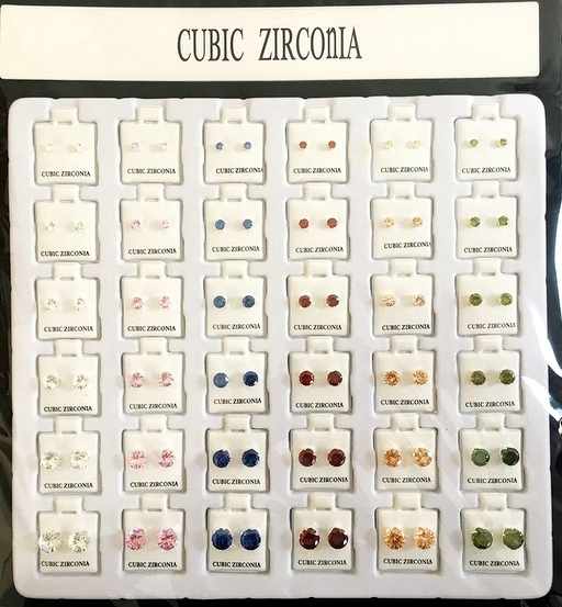 Wholesale Cubic Zirconia STUDs EARRING Round Shape
