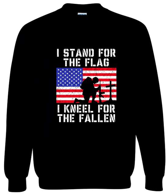Kneel FOR THE FALLEN Black Color Sweatshirts