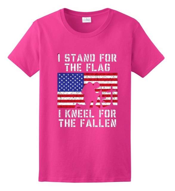 Kneel FOR THE FALLEN Pink Colot T-shirt XXL