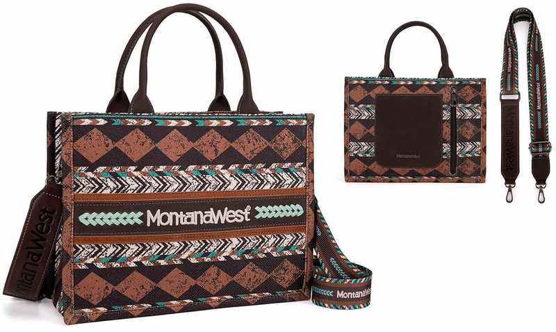 Montana West Boho Print Concealed Carry Tote/Crossbody