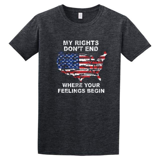 Wholesale MY RIGHT DON'T END Dark Heather T-SHIRT