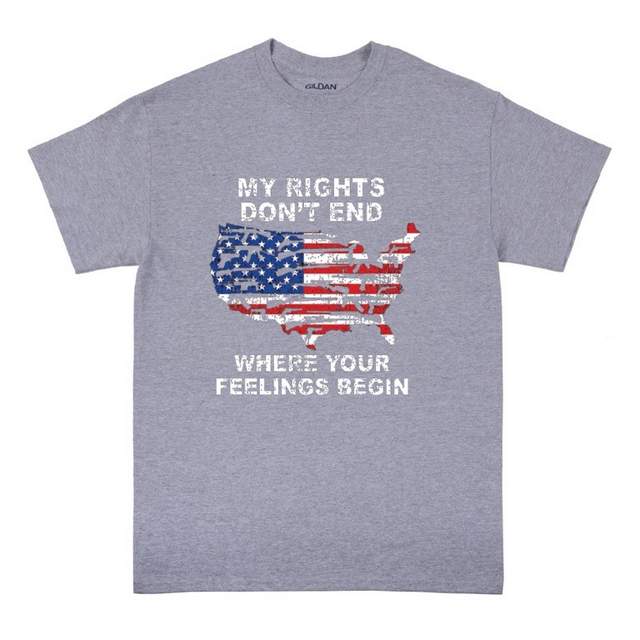 Wholesale MY RIGHT DON'T END Sports Gray T-SHIRT