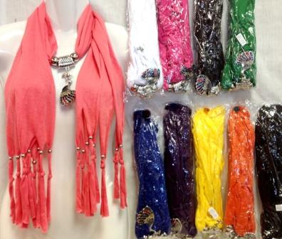 Wholesale Peacock SCARF Necklace Jewel Scarves
