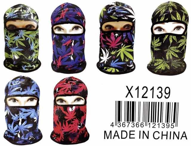 Wholesale NINJA Face Mask Colorful Marijuana