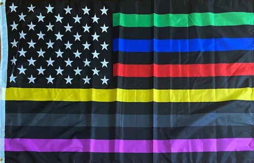 Wholesale Printed FLAG Polyester 3'x5' Multi-Line USA
