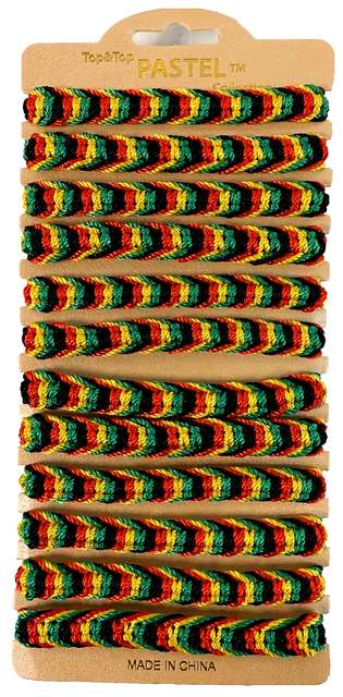 Wholesale Braided/ Crocheted Bracelet RASTA Color