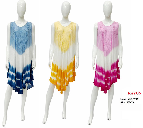 Wholesale Rayon TIE Dye Embroidered  Umbrella India  Dress