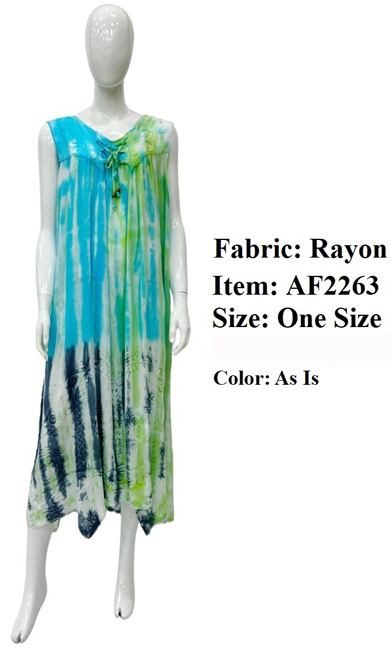 Wholesale Rayon Crepe Pastel Or Neon Tie Dye India DRESS
