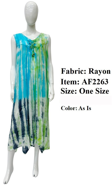 Wholesale Rayon Crepe Pastel Or Neon TIE DYE India Dress