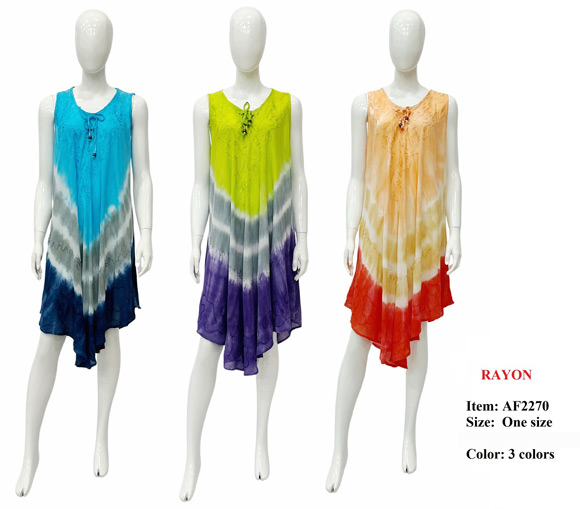 Wholesale Rayon TIE Dye Embroidered  Umbrella India  Dress