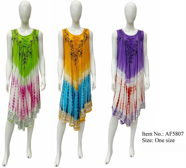 Wholesale Rayon Tie Dye UMBRELLA India Dress