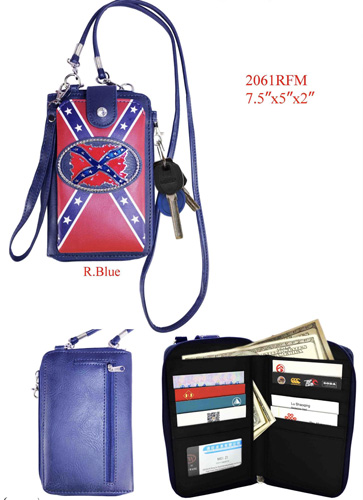 Wholesale Phone Wallet Rebel FLAG pattern