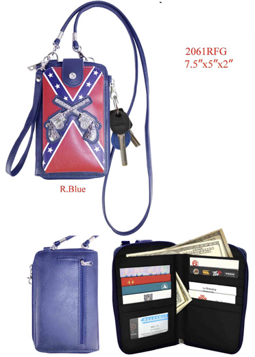 Wholesale Phone Wallet Gun Rebel FLAG pattern