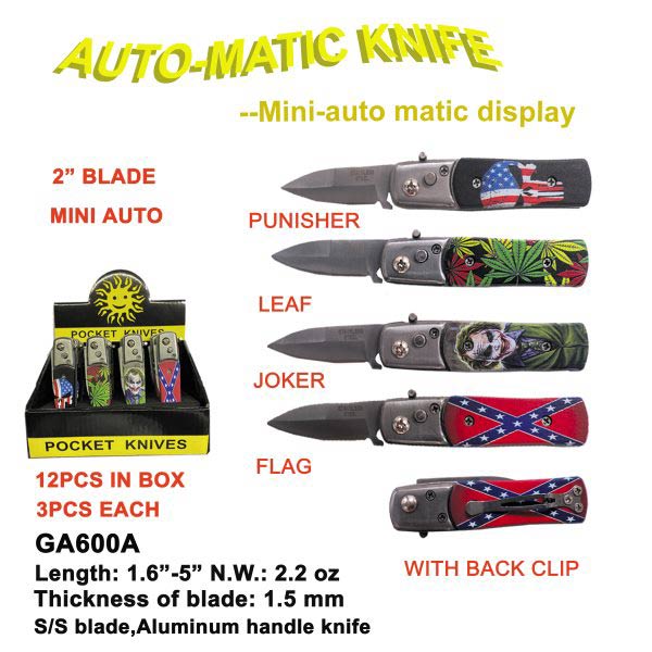 2'' Blade Mini Automatic SWITCHBLADE Knife Display Set