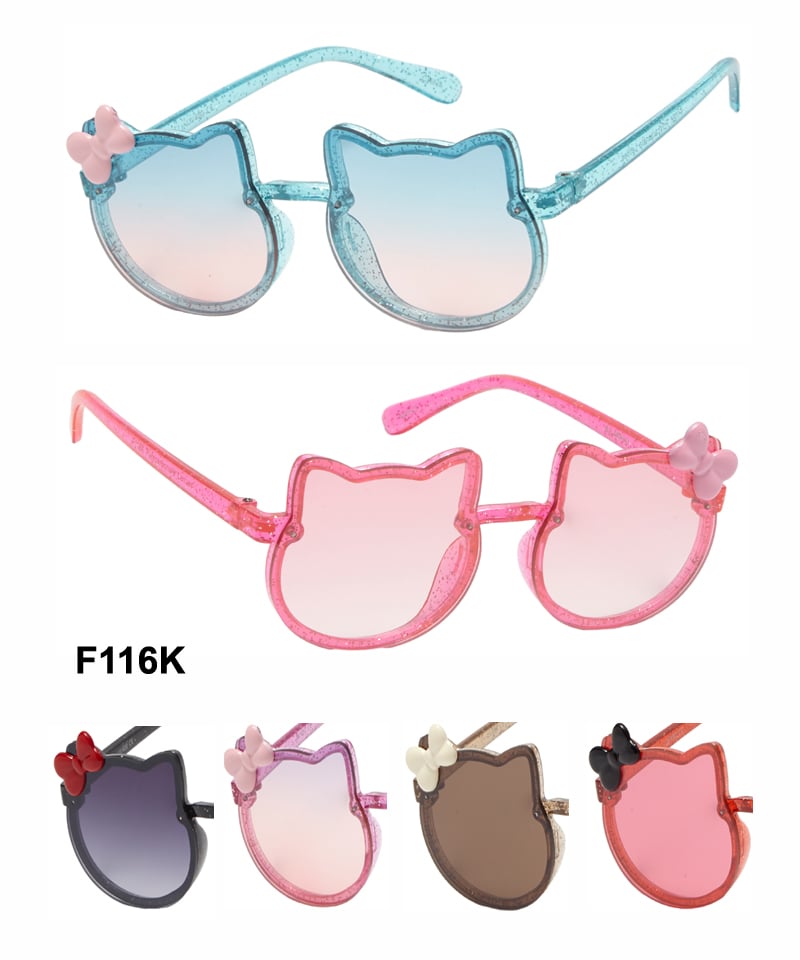 Wholesale FASHION Kitten Bow Design SUNGLASSES with Glitter