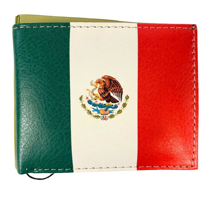 Wholesale Man Bi-Fold Faux LEATHER WALLET Mexica Design