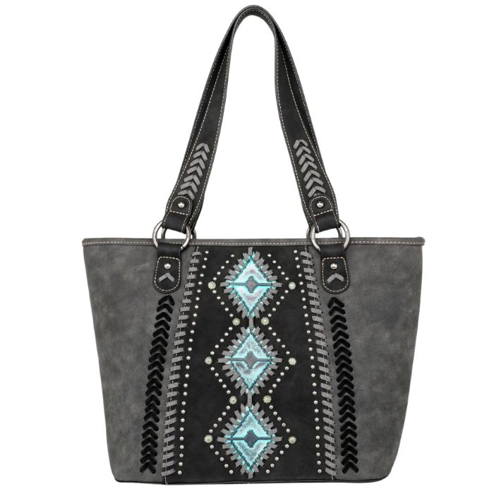 Montana West Aztec Tooled COLLECTION Concealed Carry Tote Black