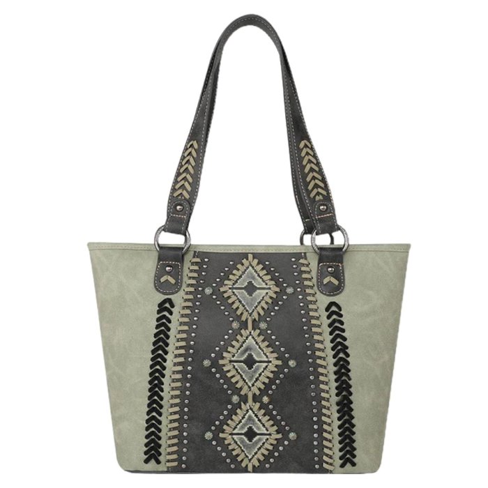 Montana West Aztec Tooled COLLECTION Concealed Carry Tote Green