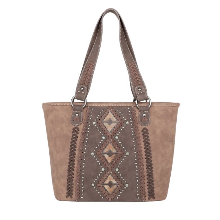 Montana West Aztec Tooled Collection Concealed Carry Tote COFFEE