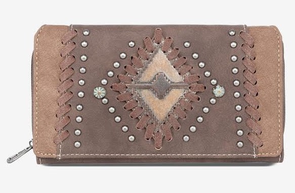 Montana West Aztec Embosses Collection Western Wallet COFFEE