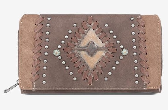 Montana West Aztec Embosses Collection WESTERN Wallet Coffee