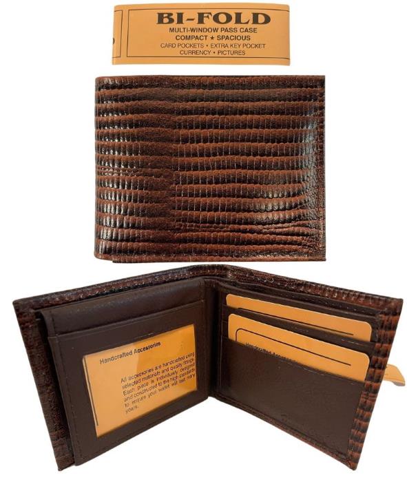Wholesale Plain MEN Bi-Fold Wallet Brown