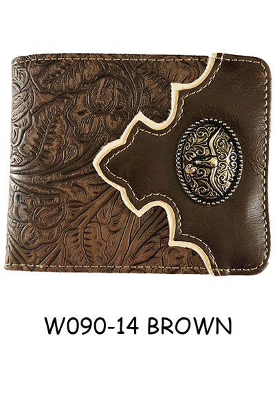 Wholesale Men Black Bilfold WALLETs Bull Horn Brown