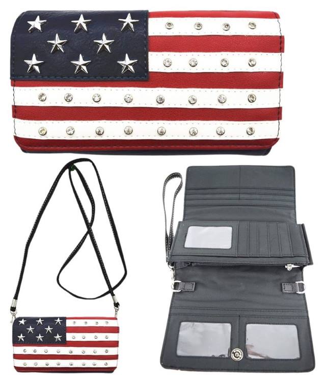 American Flag Stars and Stripes WESTERN Style Purse Crossbody