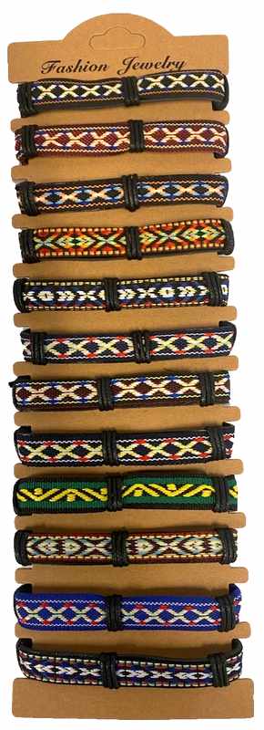 Wholesale Embroidered Pattern Faux Leather Bracelet