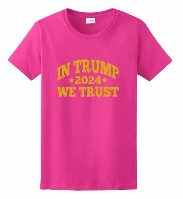 Wholesale IN TRUMP WE TRUST - METALLIC Pink Color T-SHIRTs