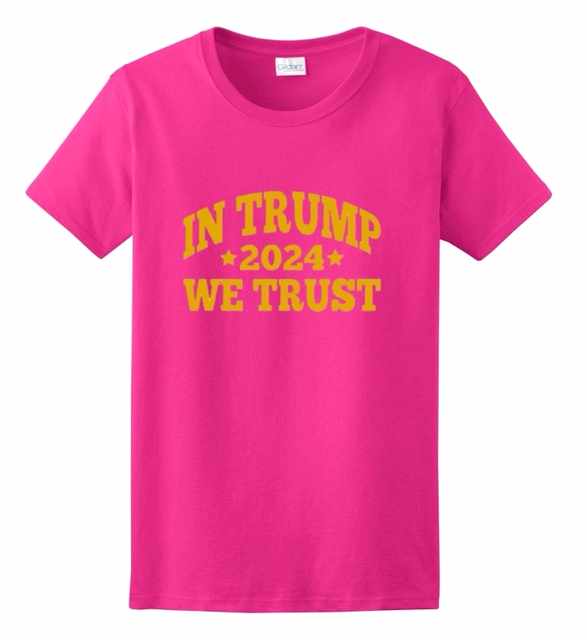 Wholesale IN TRUMP WE TRUST - METALLIC Pink Color T-SHIRTs XXL