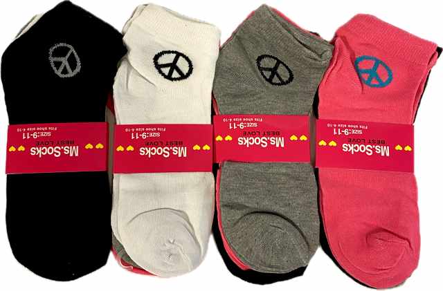 Wholesale solid color Peace SIGN Woman socks