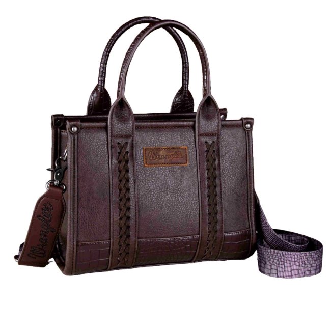 Wrangler Croc Print Concealed Carry Tote/Crossbody - COFFEE
