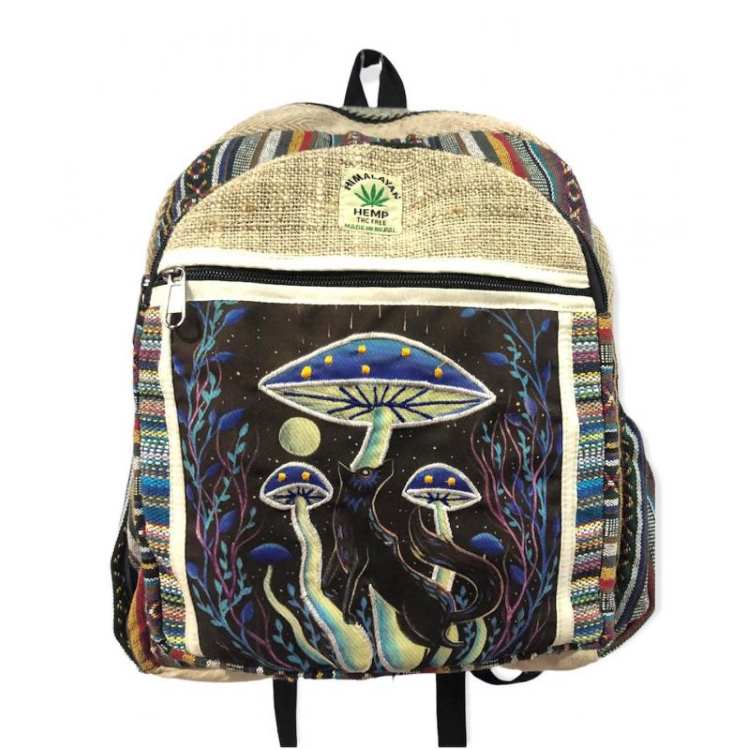 Wholesale COTTON Hemp Fox on Mushroom Backpack