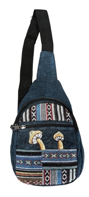 Wholesale COTTON Patchwork Multi Mushroom Crossbody Bag