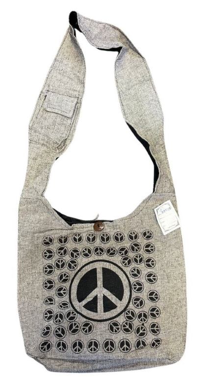 Wholesale Heavy Material Peace Sign Hobo BAGS Handmade