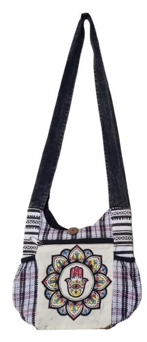Wholesale COTTON Hasman Brush Side Pocket Mini Sling Bag