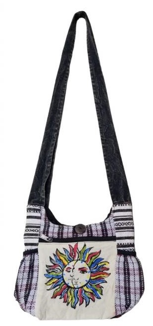 Wholesale Cotton SUN Moon Side Pocket Mini Sling Bag