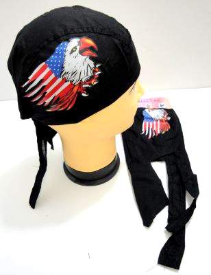 Wholesale SKULL Cap-Eagle Head and Torn Flag