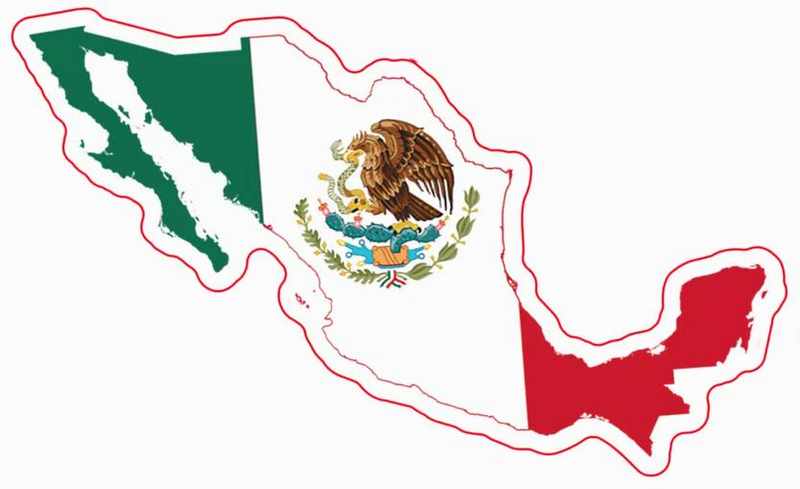 MEXICO MAP FLAG Car Bumper Refrigerator Reusable Magnet
