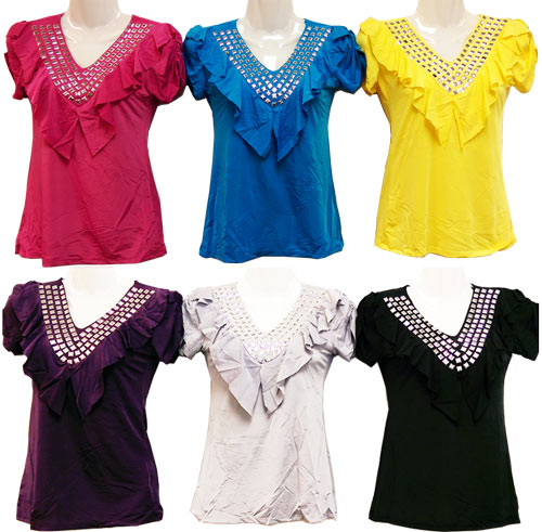 Wholesale Solid Color Studded Fashion SHIRT