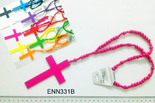 Wholesale Large Neon Cross Rosary NECKLACE