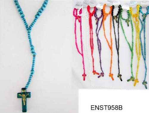 Wholesale Beaded Cross Rosary NECKLACE