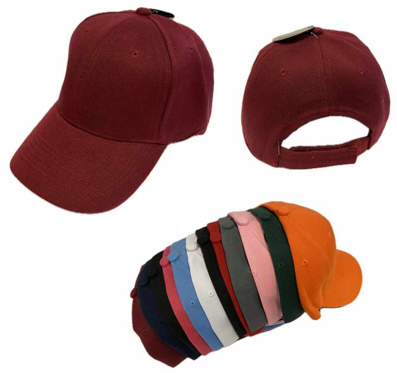 Wholesale Assorted Solid Color Plain BASEBALL Cap/Hat