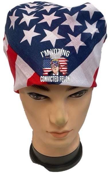 I'M Voting Convicted Felon USA Flag BANDANA