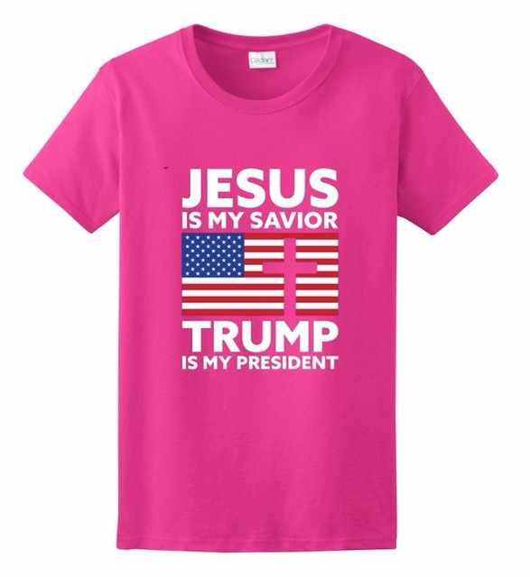 Wholesale JESUS SAVIOR TRUMP Pink Color T-SHIRTS