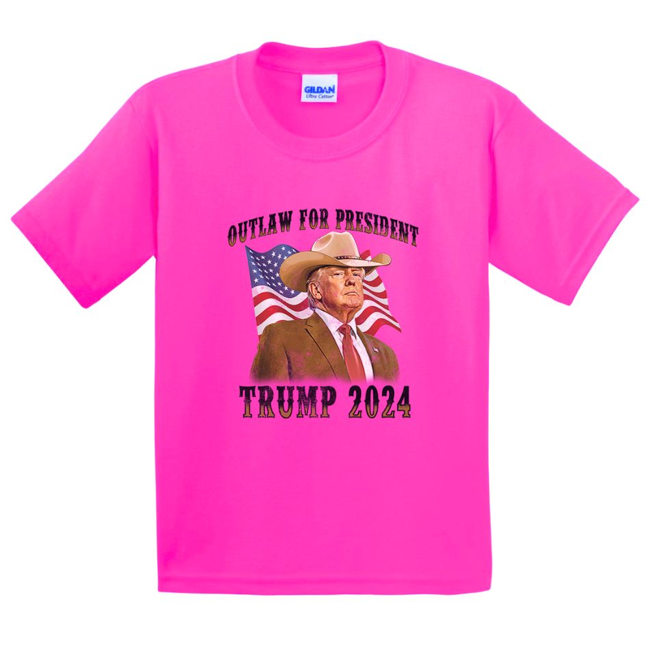 ''Outlaw For President Trump 2024'' Pink T-SHIRTS