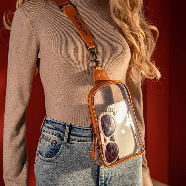 Wrangler Clear Sling Bag/Crossbody/Chest Bag - BROWN