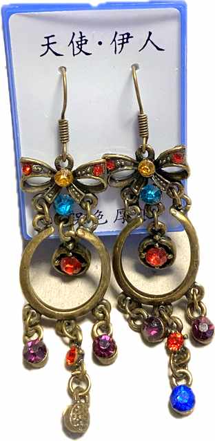 Wholesale Multi-color Rhinestone Vintage EARRING