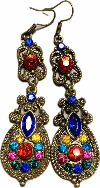 Wholesale Multi-color Rhinestone VINTAGE Earring